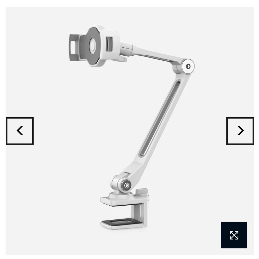 Clamp Mount Tablet/Phone Holder (TS-
398W) White. LIKE NEW!